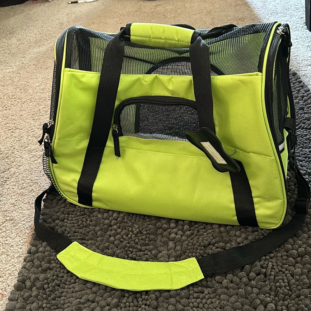 Neon Green Pet Carrier for Smaller Pet